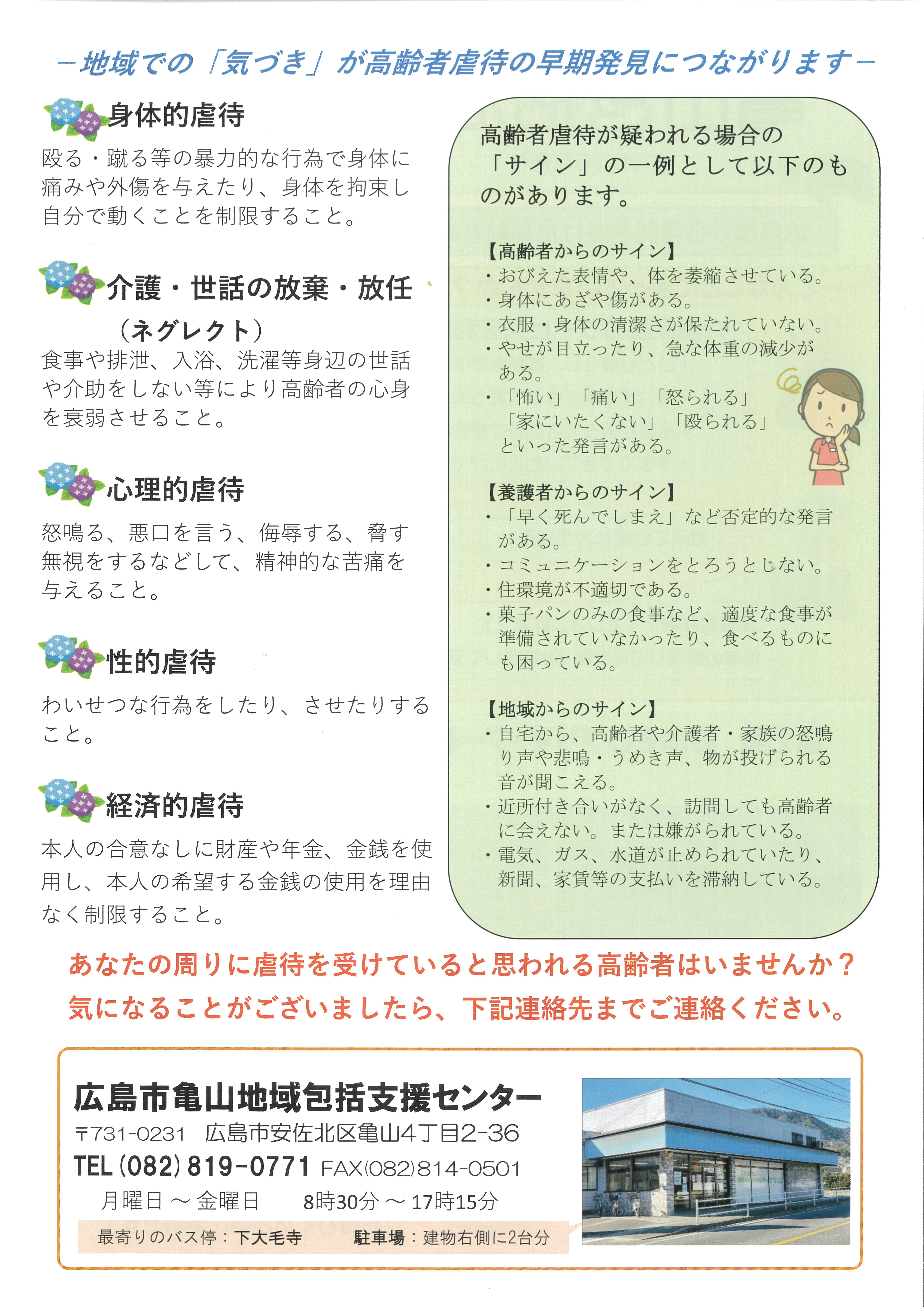 包括だより裏